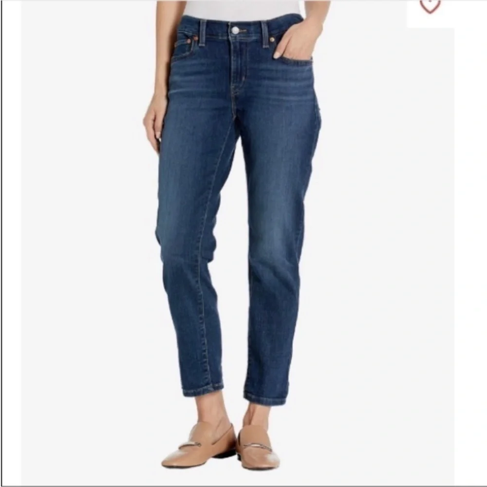 Levi’s Boyfriend Jeans Size 29 Cropped Straight Leg Mid Rise Stretch - Picture 11 of 14